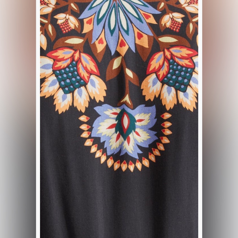 NWT $295 FARM Rio Winter Garden Floral Print Long Sleeve Dress in BLACK, XXS! - Picture 5 of 6